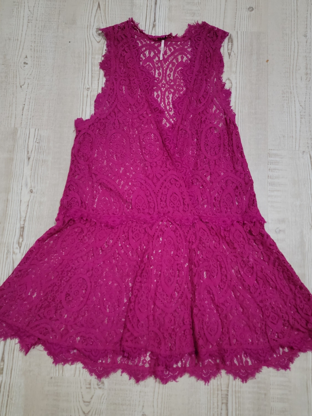 Free People Heart In Two Lace Mini Dress Magenta Medium